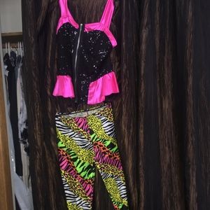 Jazz / Hip hop / tap colorful costume with sparkle